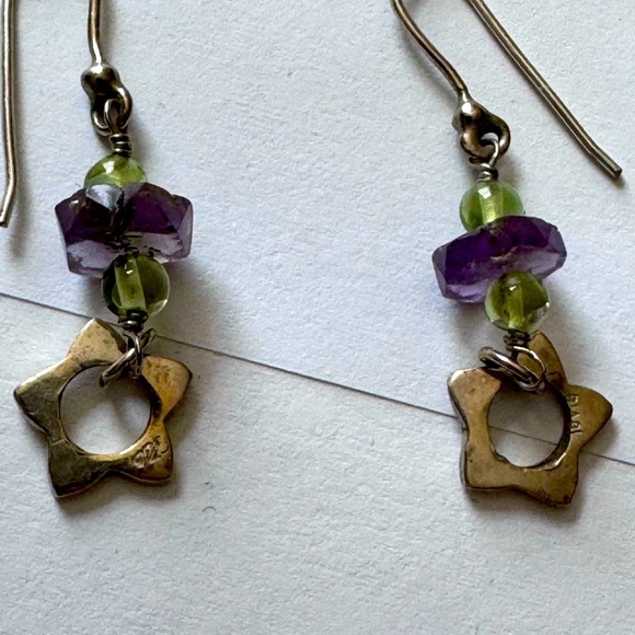 ✨Exquisite Sterling Silver Carlo Biagi Purple and Green Necklace and Earring Set - Picture 15 of 16